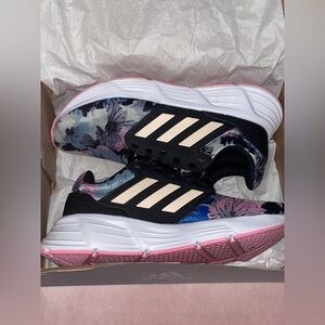 Adidas Women's Floral Athletic Shoes - Pink, Black, and Blue